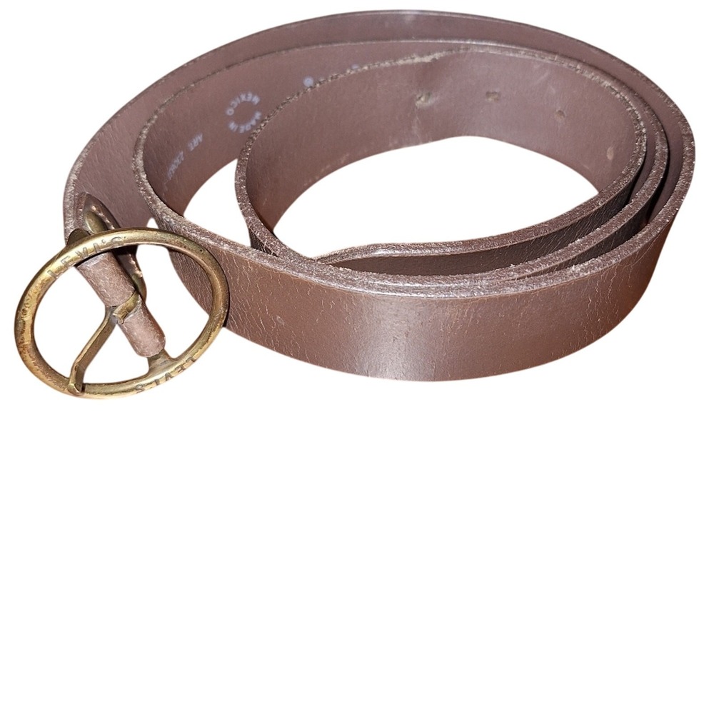 2000's Levi's Brown Leather Belt Brass Buckle Simple Classic Everyday Workwear